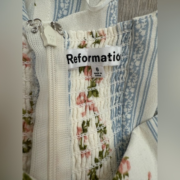Reformation White and Blue Strapless Sundress - Picture 7 of 11